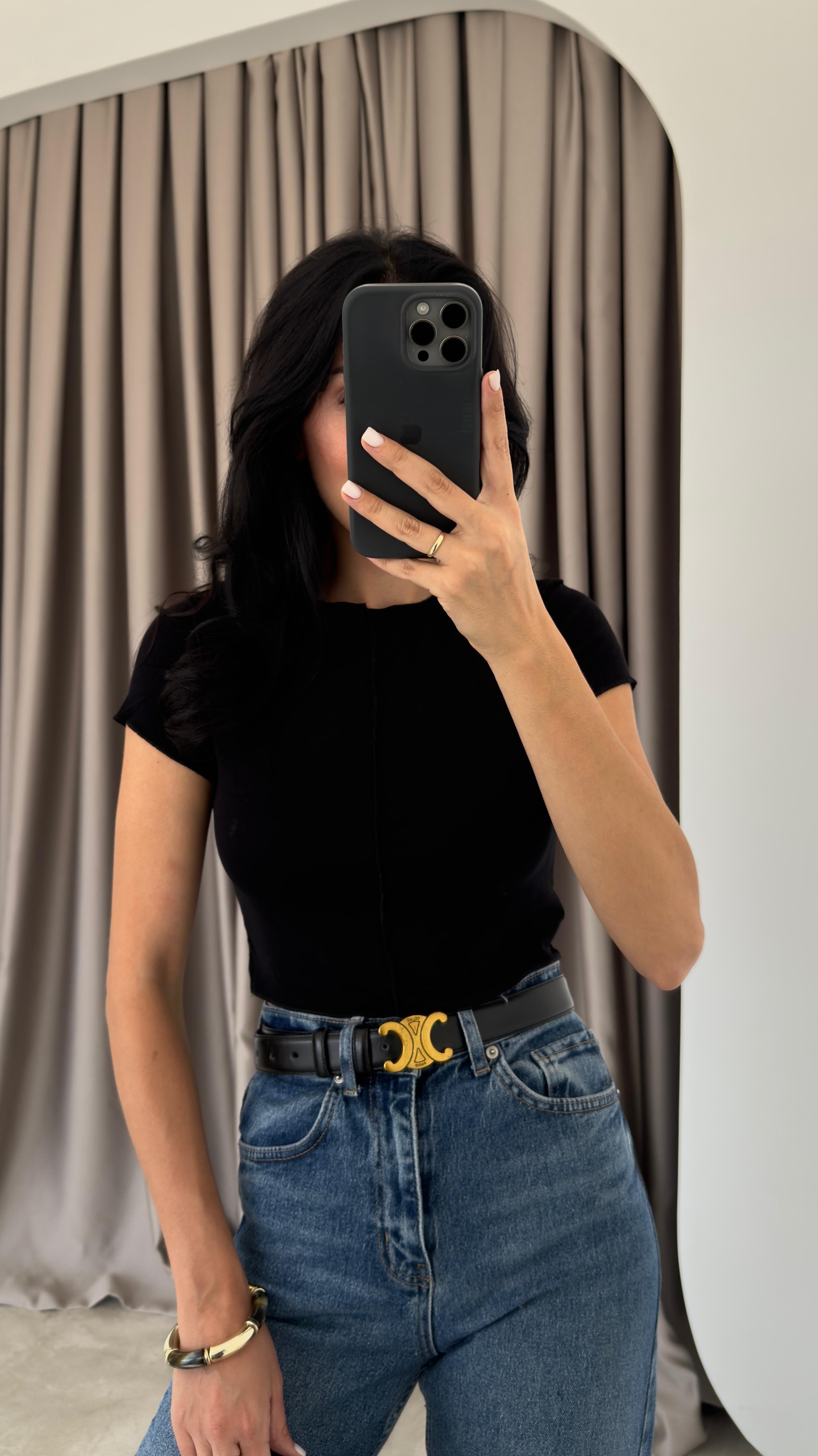 Yarım Kol Dikiş Detaylı Crop (VNTZR)