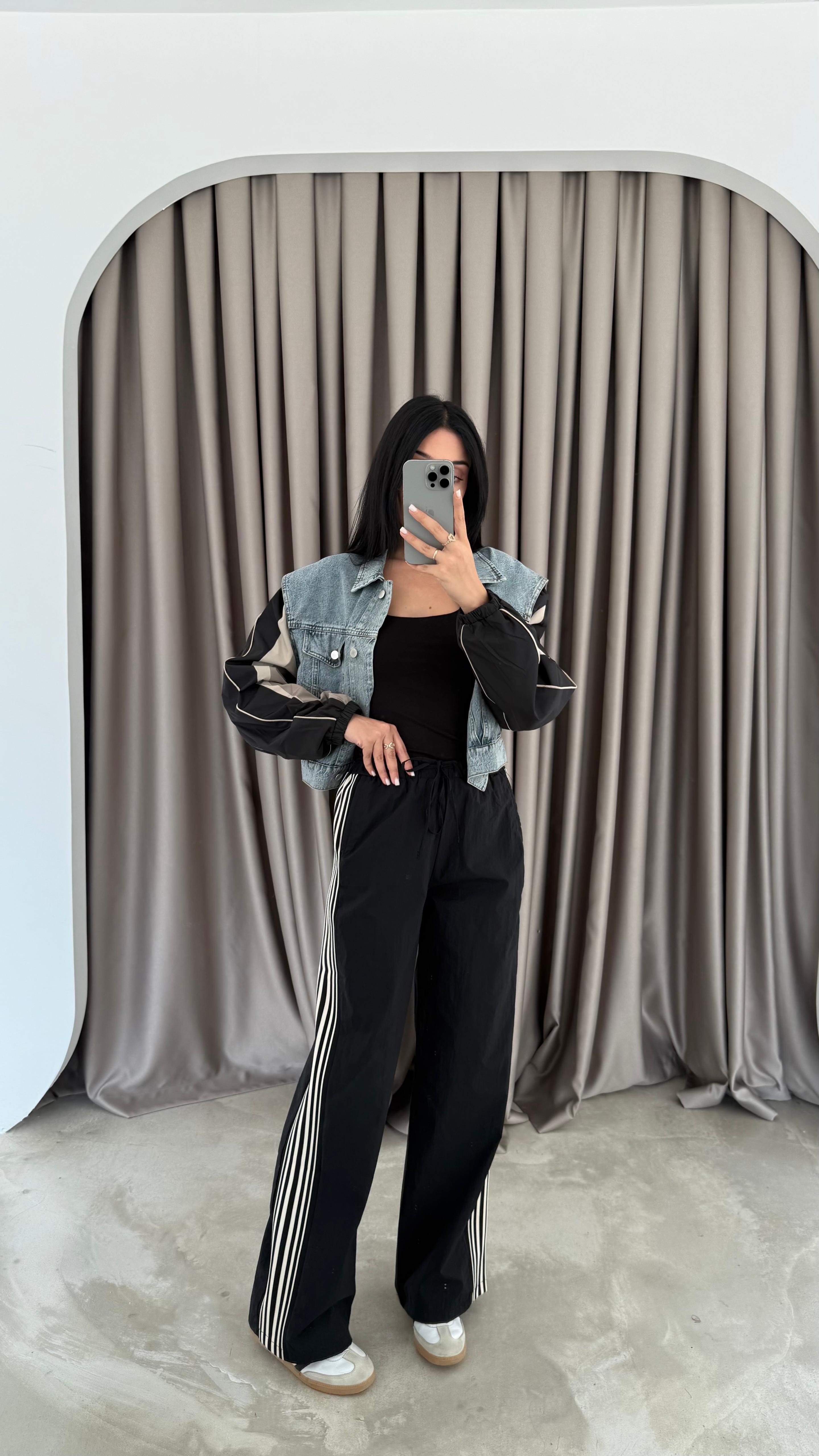 Çift Şeritli Beli Lastikli Pantolon (VNT00021)