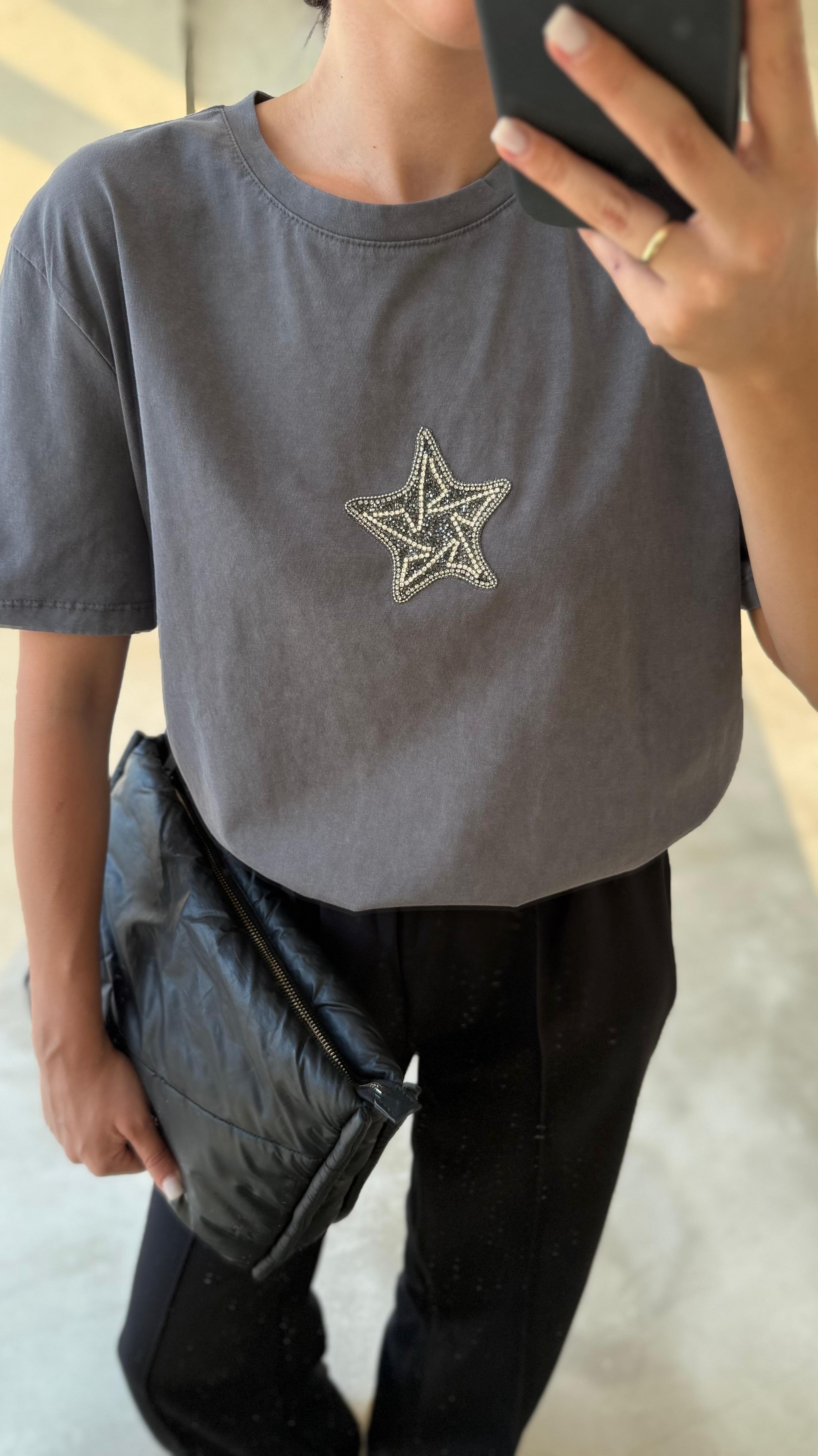 Orijinal Marka Yıldız İşlemeli Tshirt (VNTYLD)