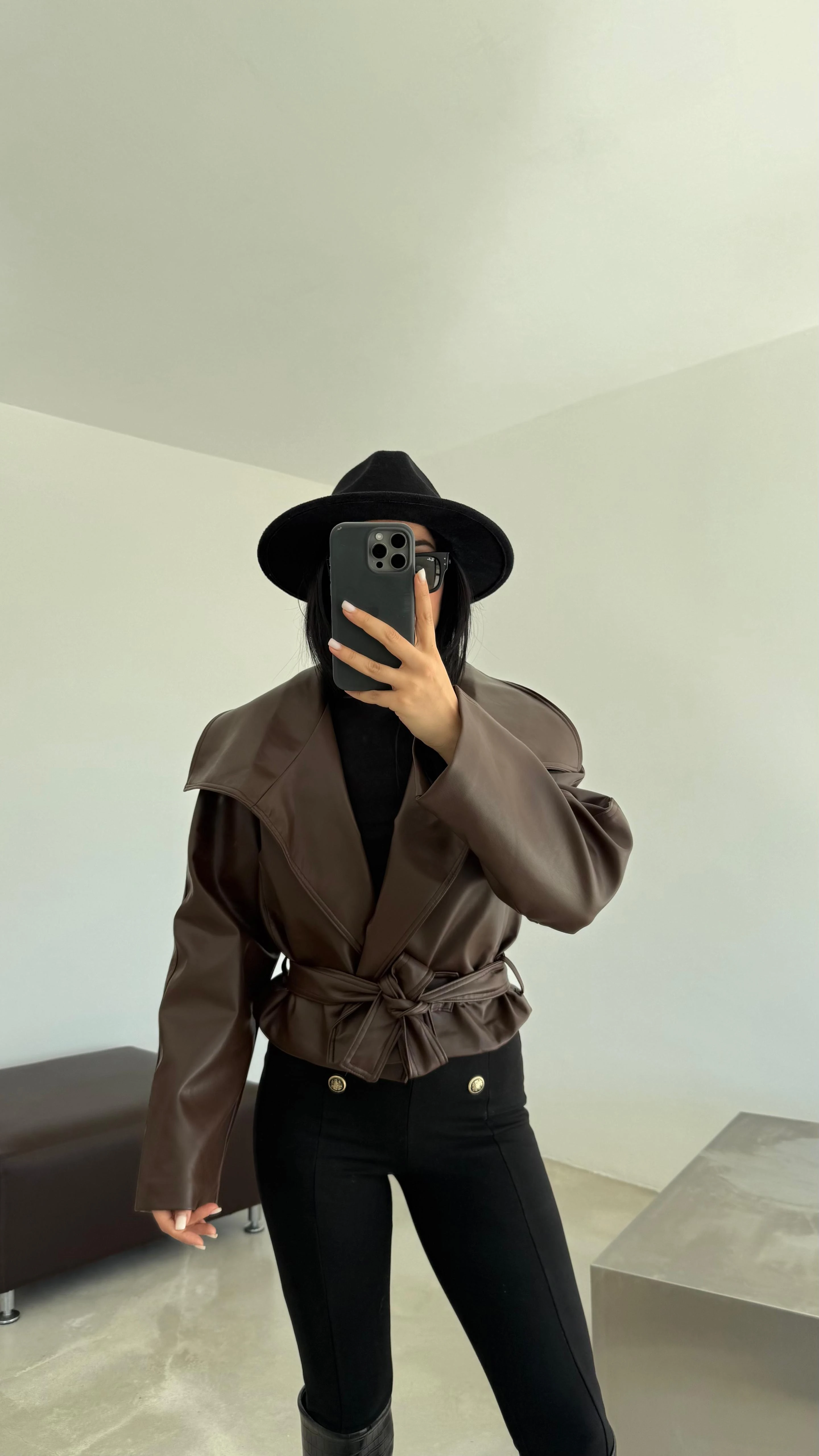 Reglan Kol Deri Ceket