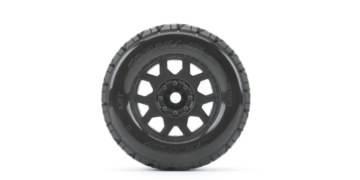 Jetko EX Tyre Monster Truck Tomahawk Belted 3.8" Black Wheel 17mm (2)