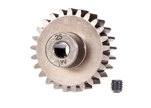 Gear, 25-T pinion (1.0 metric pitch) (fits 5mm shaft)/ set screw (for use only with steel spur gears) TRX6492X