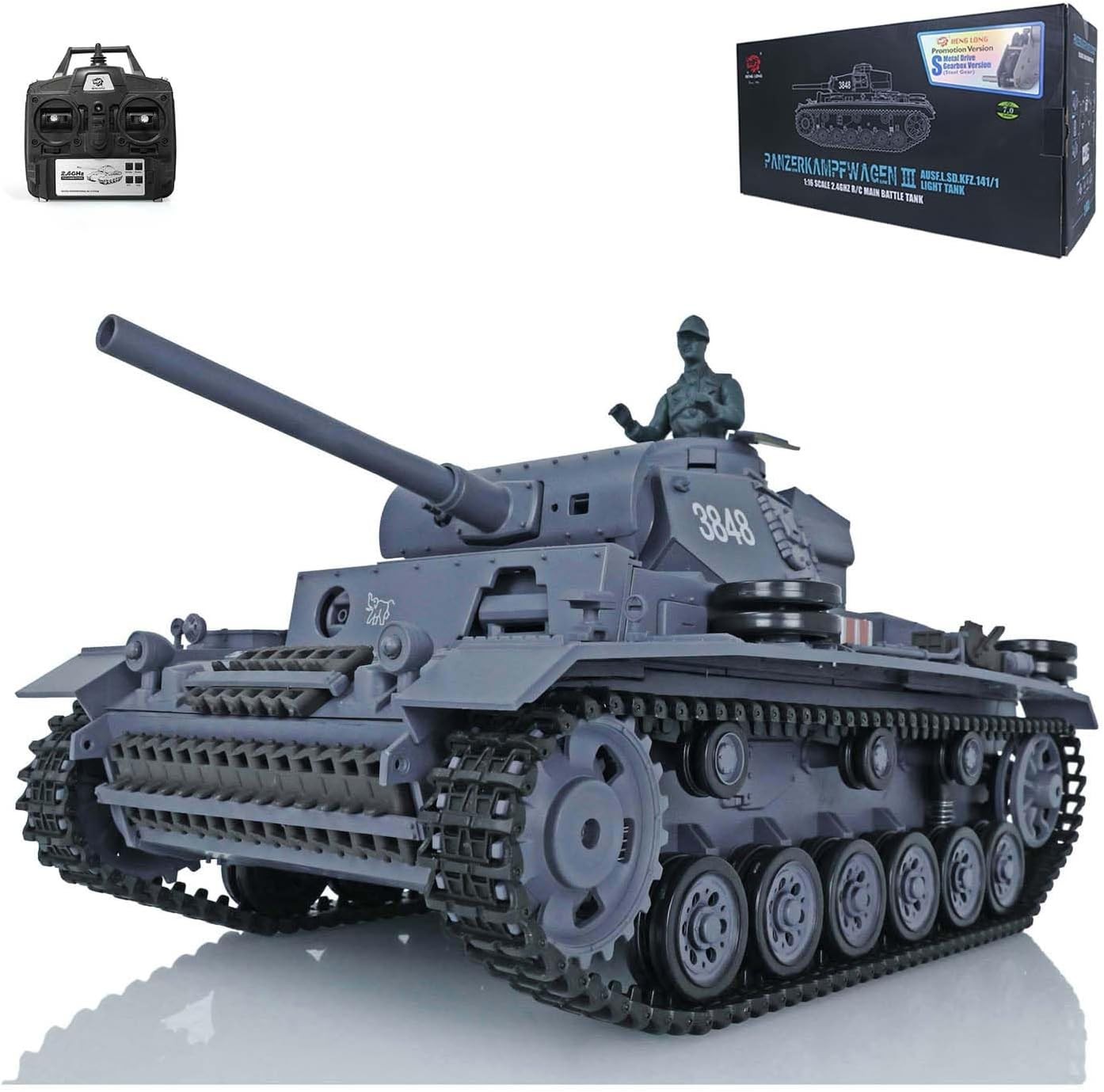 Heng Long 1/16 German Panzer III L RC Tank RTR (7.0 v)