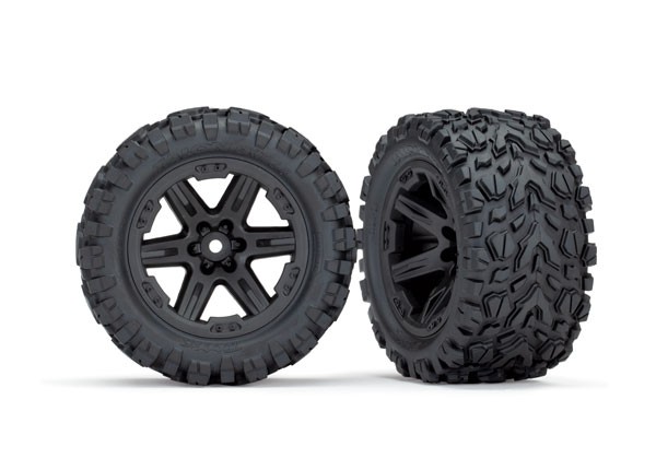 Tires & wheels, assembled, glued (2.8") (RXT black wheels, Talon EXT tires, foam inserts) (4WD electric front/rear, 2WD electric front only) (2) (TSM rated) TRX6773