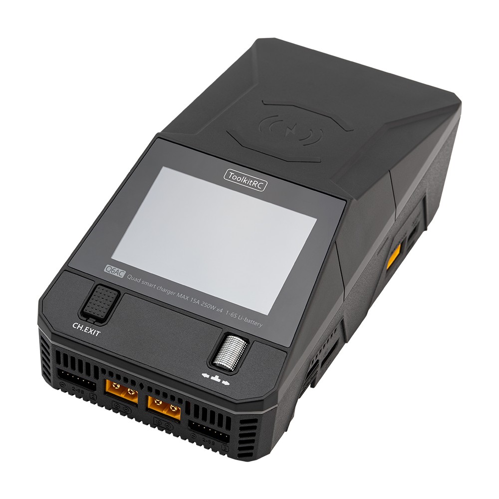ToolkitRC Q6AC 1000W AC/DC 4‑Kanallı Akıllı Şarj Cihazı (1–6S, USB‑C 65W)
