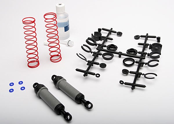 Ultra Shocks (grey) (xx-long) (complete w/ spring pre-load spacers & springs) (rear) (2) TRX3762A