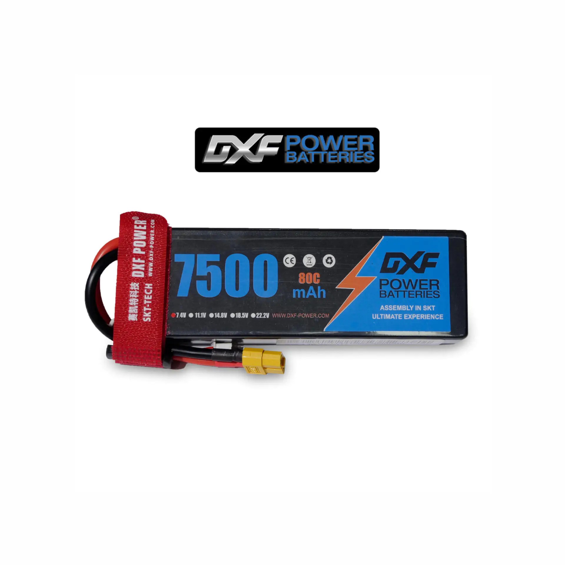 DXF Power 7.4v 2s 7500mAh 80c Hardcase Lipo Batarya