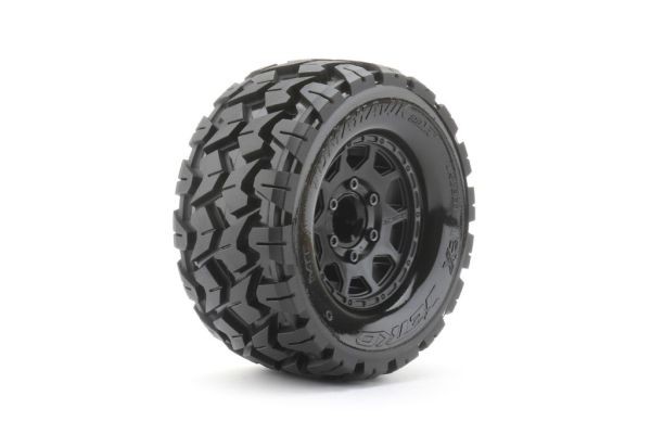 Jetko EX Tyre MT Tomahawk Black Wheel 2.8" TRX Rustler-Hoss (2)