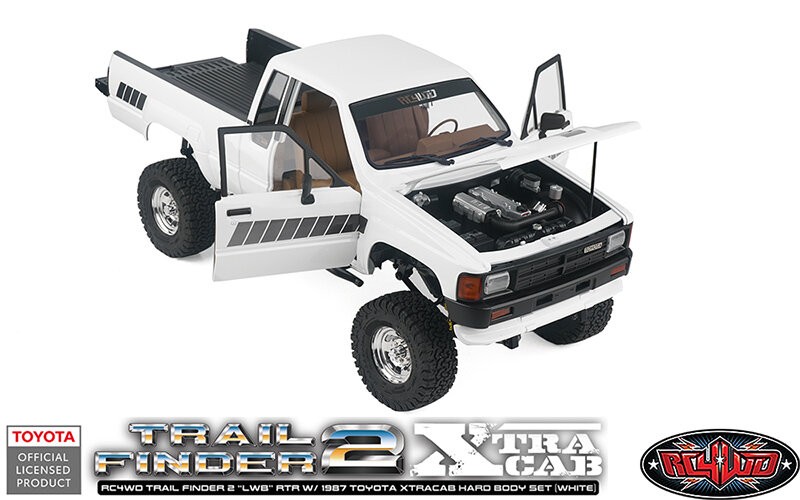 RC4WD Trail Finder 2 "LWB" RTR w/ 1987 Toyota XtraCab Hard Body Set (White)