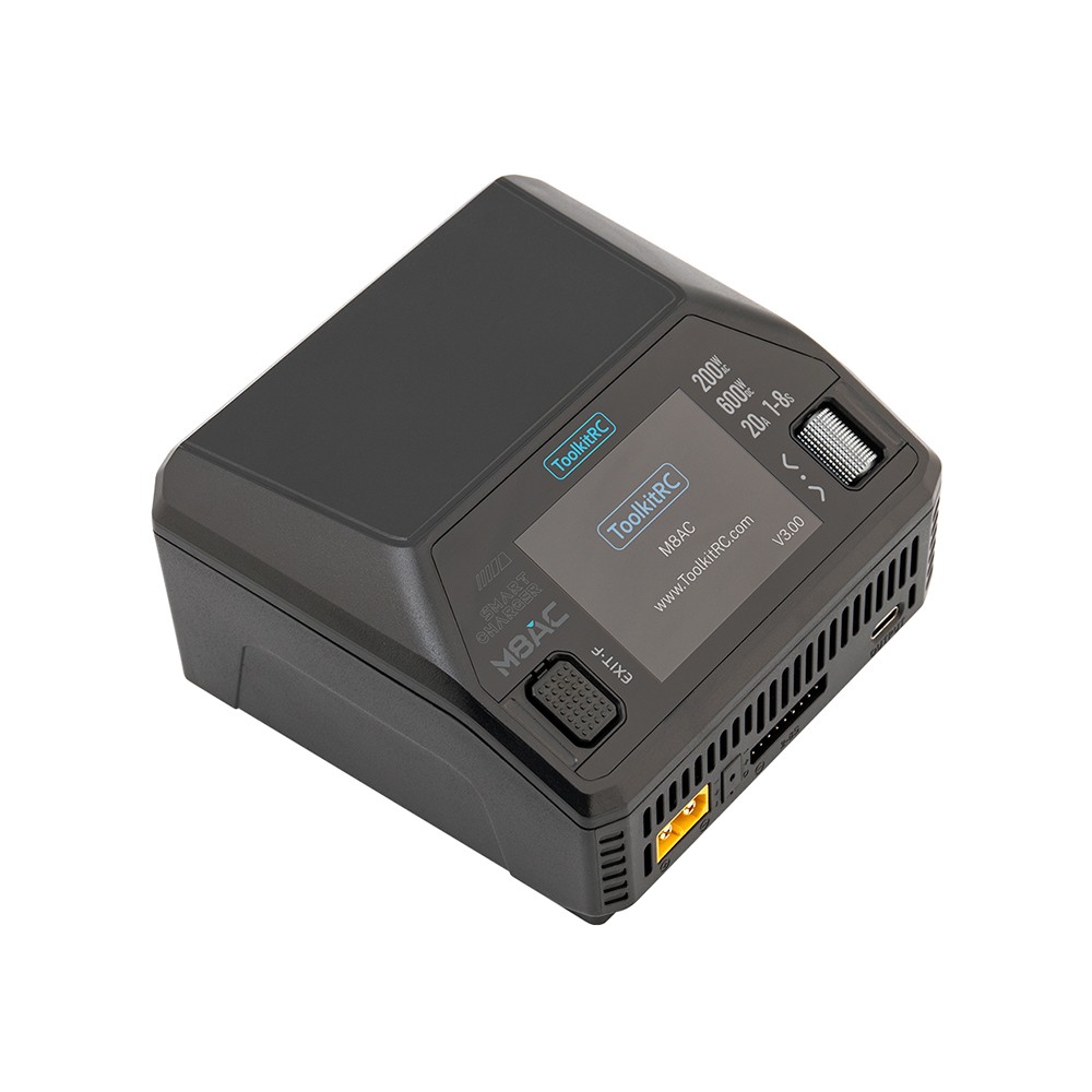 ToolkitRC M8AC 600W Akıllı AC/DC Şarj Cihazı (1‑8S LiPo/LiHV & 65W USB‑C)