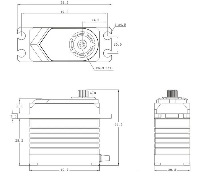 SRT T75 Fırçasız 70kg 0.12 HV Servo