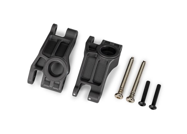  Carriers, stub axle, rear, extreme heavy duty, gray (left & right)/ 3x31mm hinge pins (2)/ 3x18mm BCS (2) (for use with #9180, 9181, 9182 upgrade kit) TRX9150-GRAY