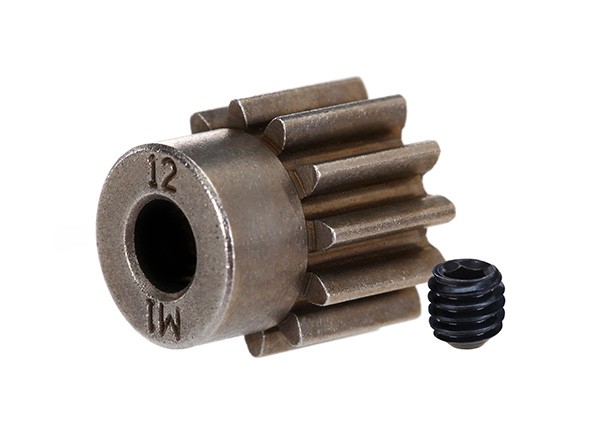 Gear, 12-T pinion (1.0 metric pitch) (fits 5mm shaft)/ set screw (for use only with steel spur gears) TRX6485X