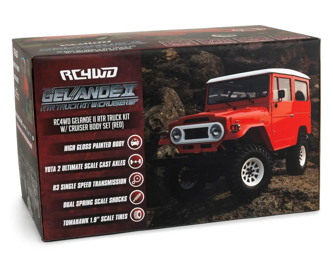 RC4WD Gelande II RTR 1/10 Scale 4WD Crawler w/Cruiser Body Set (Red)