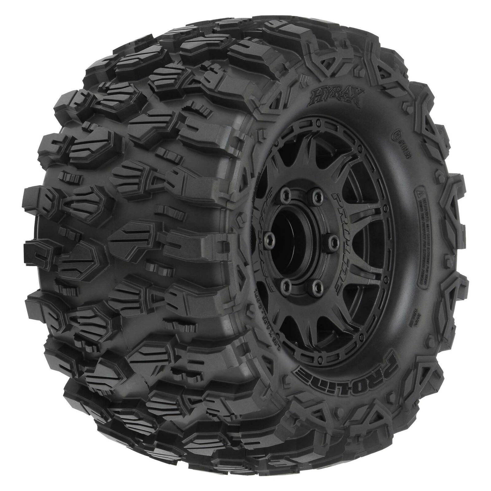 Proline 1/10 Hyrax F/R 2.8" MT Tires Mounted 12mm/14mm Black Raid (2)