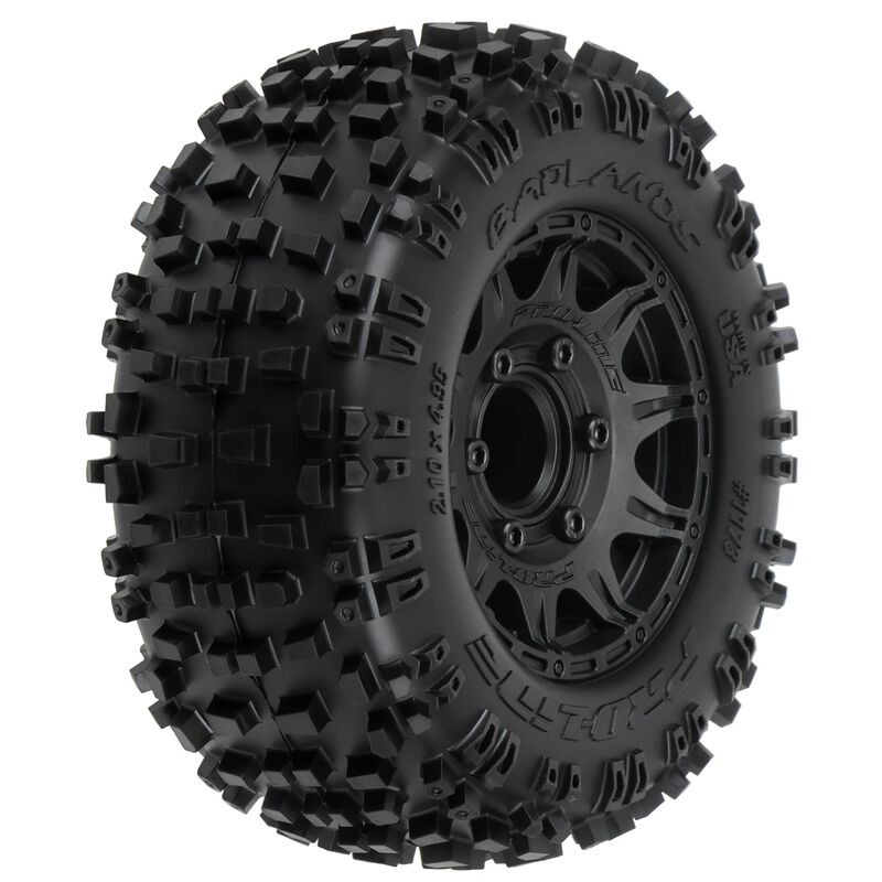 Badlands F/R 2.8" MT Tires Mounted 12mm/14mm Black Raid (PRO117310)