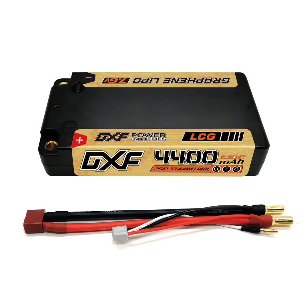 DXF 2S 7.6V Shorty Lipo Battery 140C 4400mAh 5mm LCG