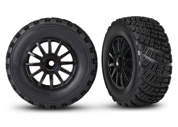 Black 12-Spoke Rally Wheels w/ Rally Tires (2) TRX7473T