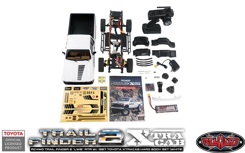 RC4WD Trail Finder 2 "LWB" RTR w/ 1987 Toyota XtraCab Hard Body Set (White)