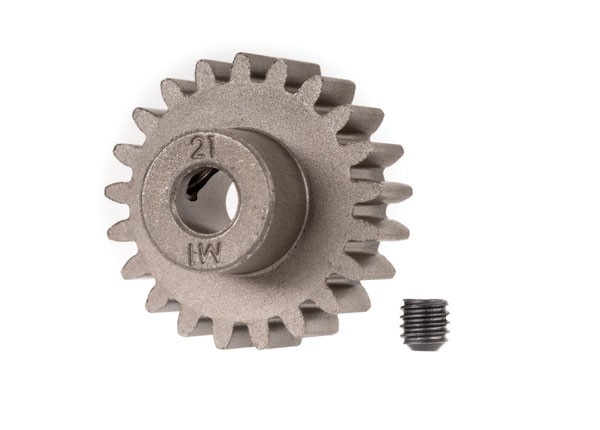 Gear, 21-T pinion (1.0 metric pitch) (fits 5mm shaft)/ set screw (for use only with steel spur gears) TRX6493X