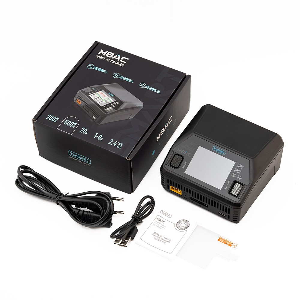 ToolkitRC M8AC 600W Akıllı AC/DC Şarj Cihazı (1‑8S LiPo/LiHV & 65W USB‑C)