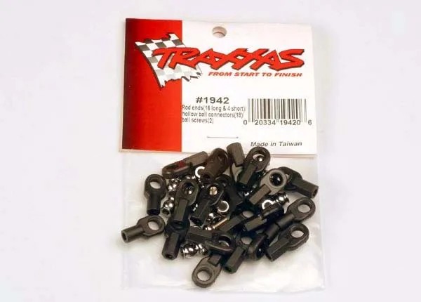 Rod ends (16 long & 4 short)/ hollow ball connectors (18)/ b- TRX1942