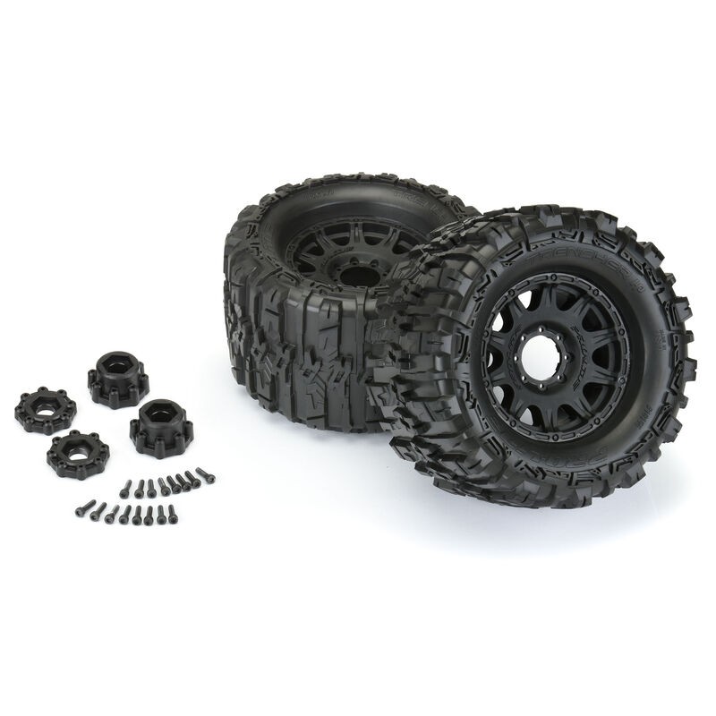 Proline 1/8 Trencher HP BELTED F/R 3.8" MT Tires Mounted 17mm Black Raid (2)