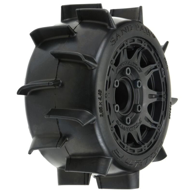 Sand Paw LP F/R 2.8" MT Tires Mounted 12mm/14mm Black Raid (PRO1016010)