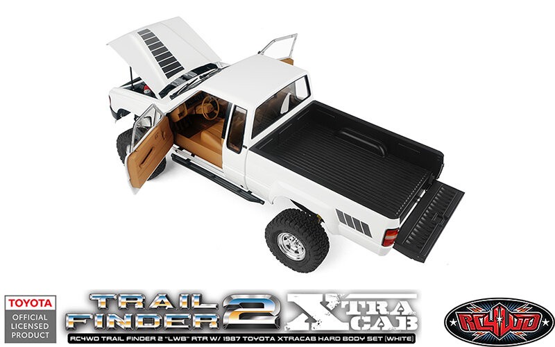RC4WD Trail Finder 2 "LWB" RTR w/ 1987 Toyota XtraCab Hard Body Set (White)
