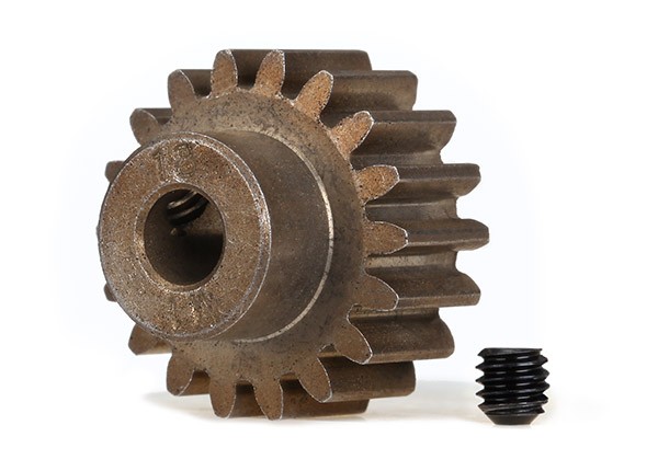 Gear, 18-T pinion (1.0 metric pitch) (fits 5mm shaft)/ set screw (for use only with steel spur gears) 6491X