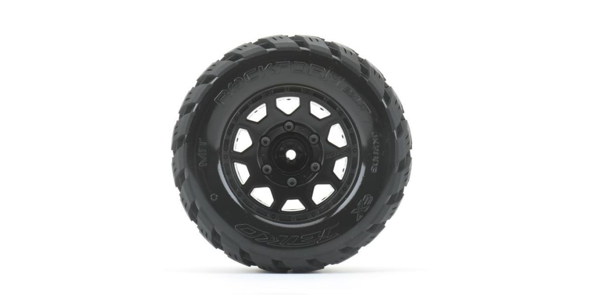 Jetko EX Tyre MT Rockform Black Wheel 2.8" TRX Rustler-Hoss (2)
