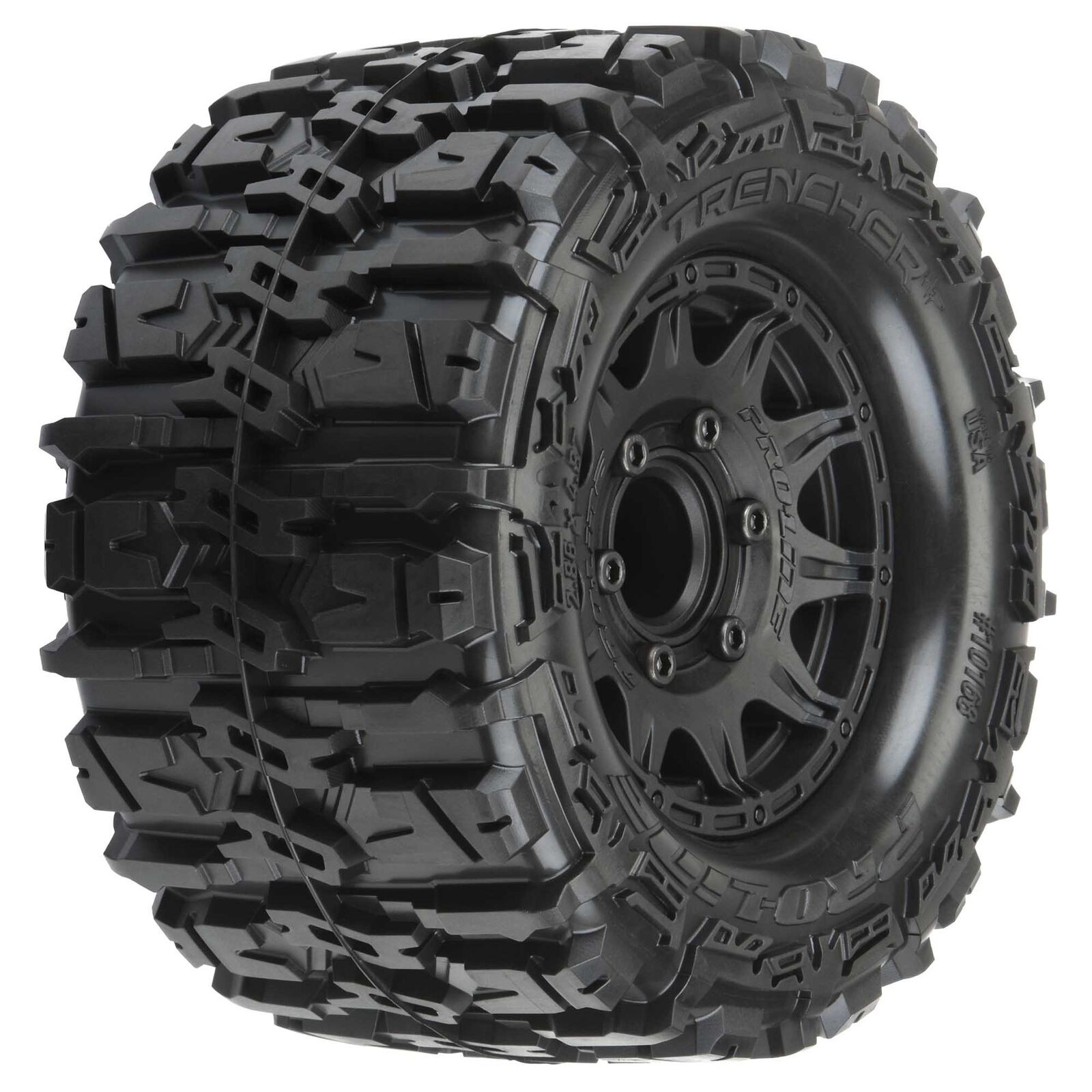 Proline 1/10 Trencher HP BELTED F/R 2.8" MT Tires MTD 12mm/14mm Blk Raid (2)