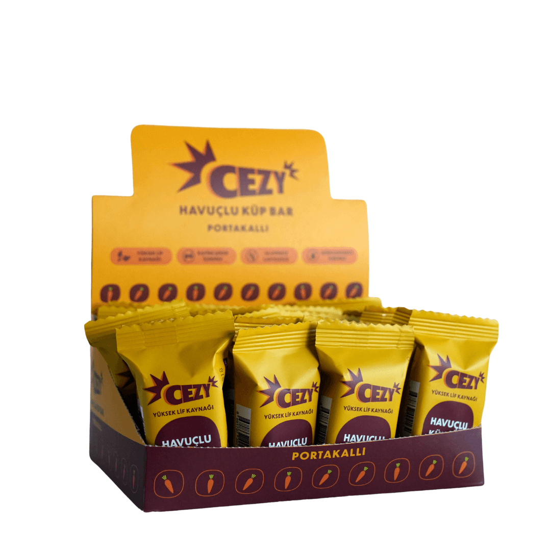 CEZY Havuçlu Küp Bar Portakallı 30g x 12 adet