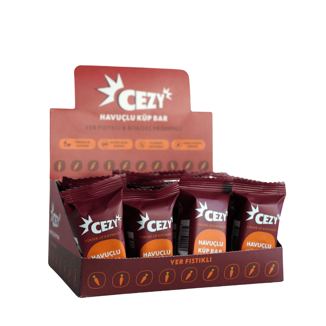 CEZY Havuçlu Küp Bar Yer Fıstıklı 30g x 12 adet