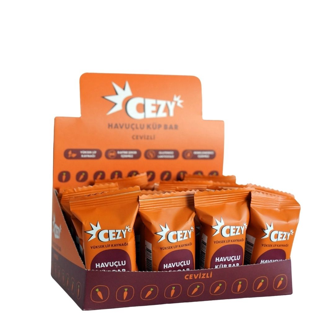 CEZY Havuçlu Küp Bar Cevizli 30g X 12 adet