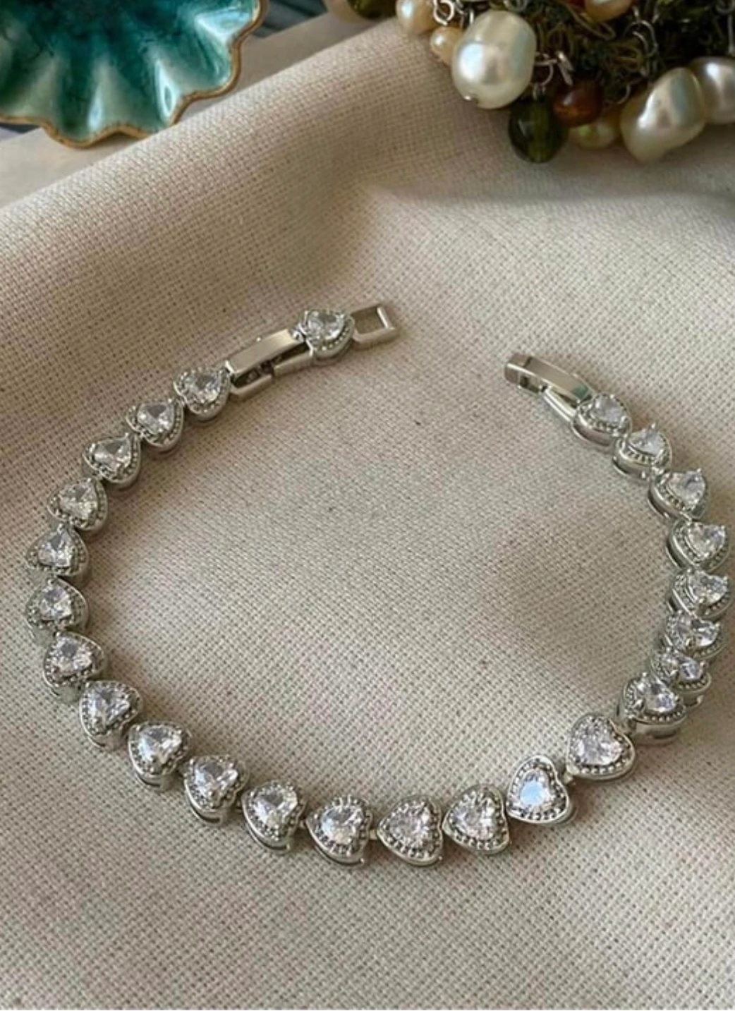 Özel Seri Gümüş Kalp Bileklik