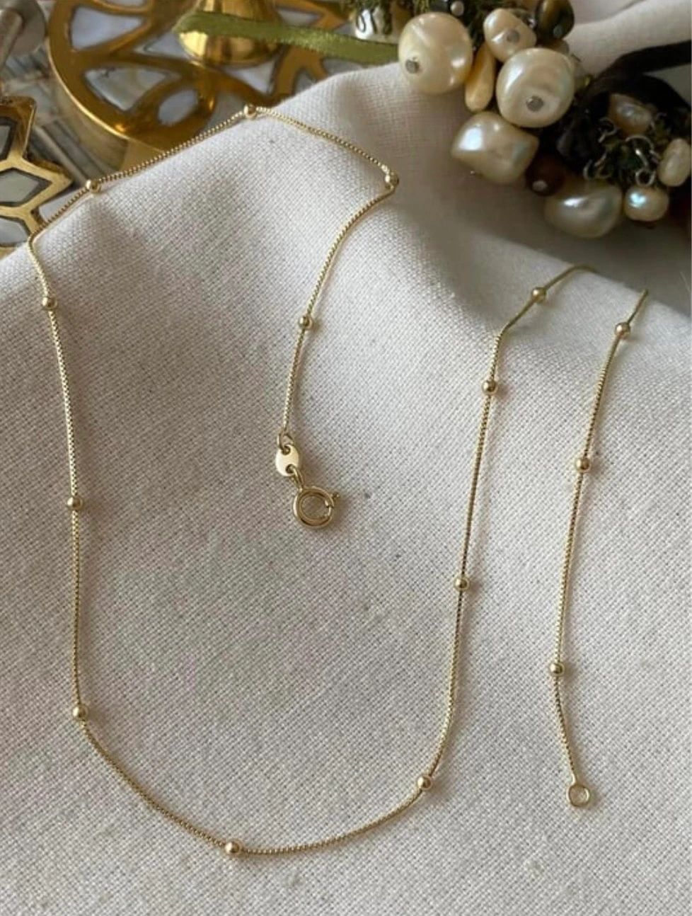 Vip 14K Dorikalı Kare Zincir Kolye 