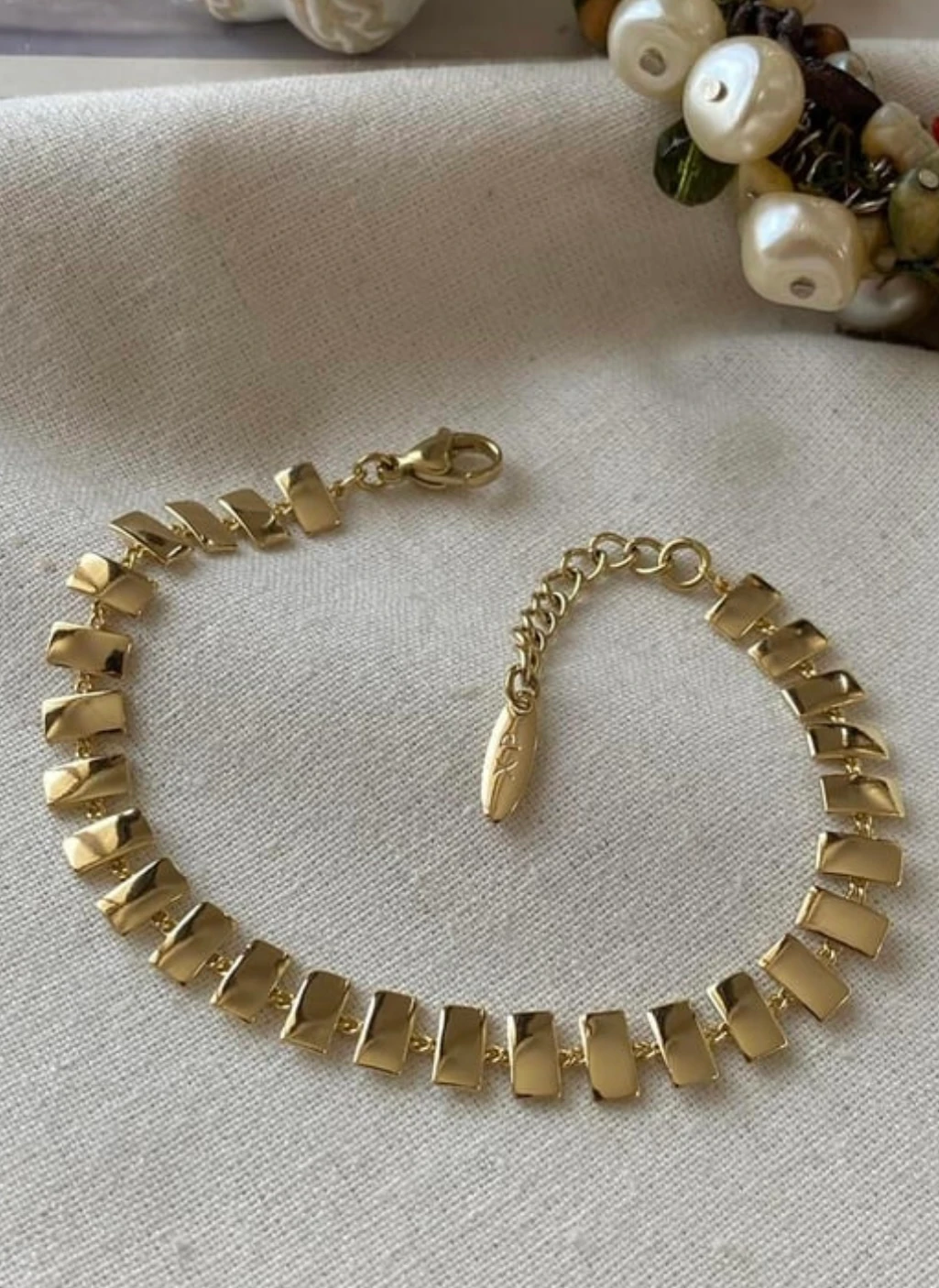 Vip 14K Dikdörtgen Pul Bileklik