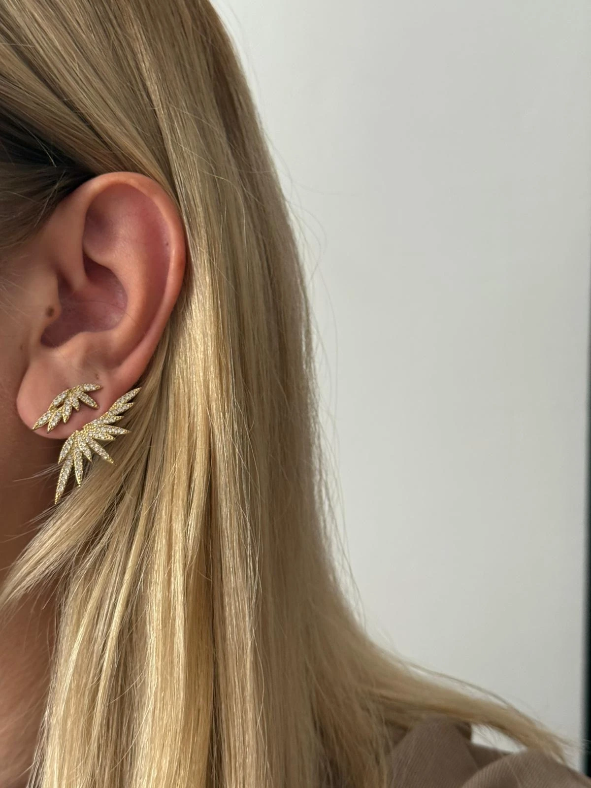 Özel Seri Kanat Gold Küpe