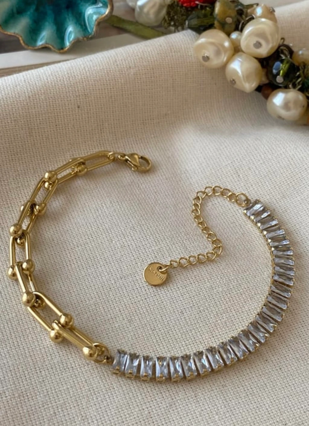 Çelik Baget Suyolu Detaylı Tffny Bileklik