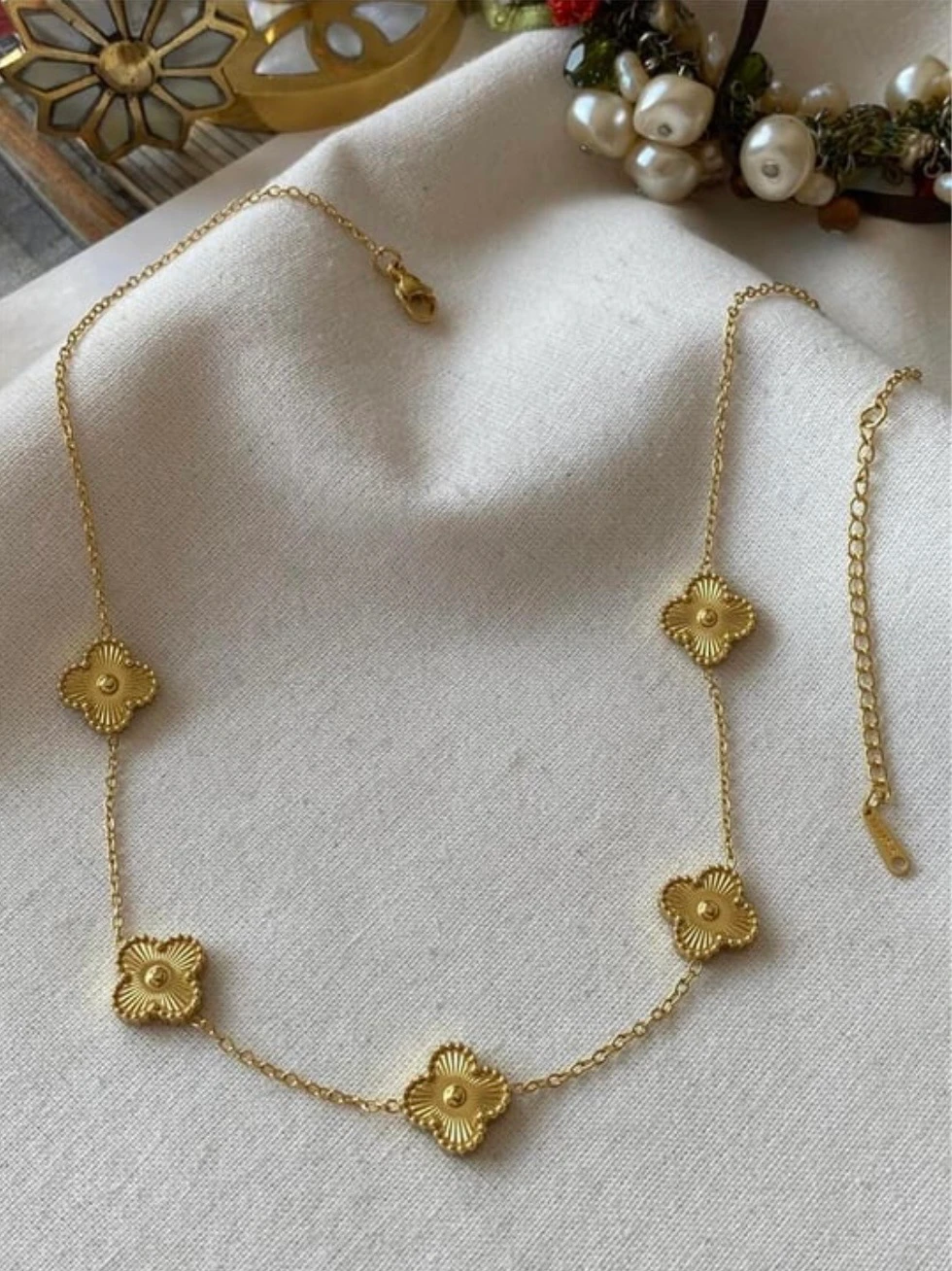 Çelik Gold Cleef Kolye 