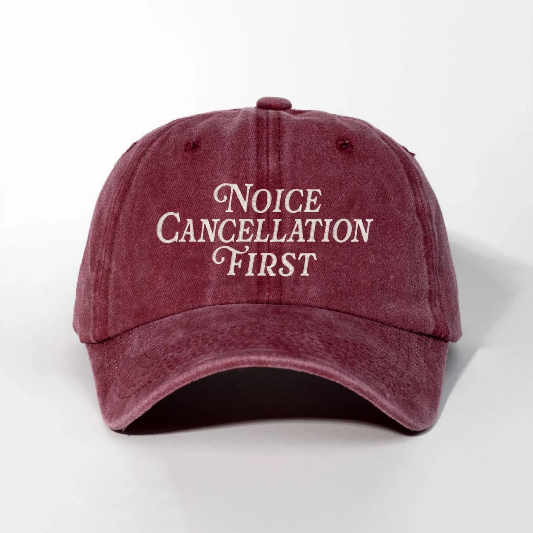 NOICE CANCELLATION FIRST – NAKIŞLI YIKAMALI BORDO ŞAPKA – WASHED BURGUNDY CAP