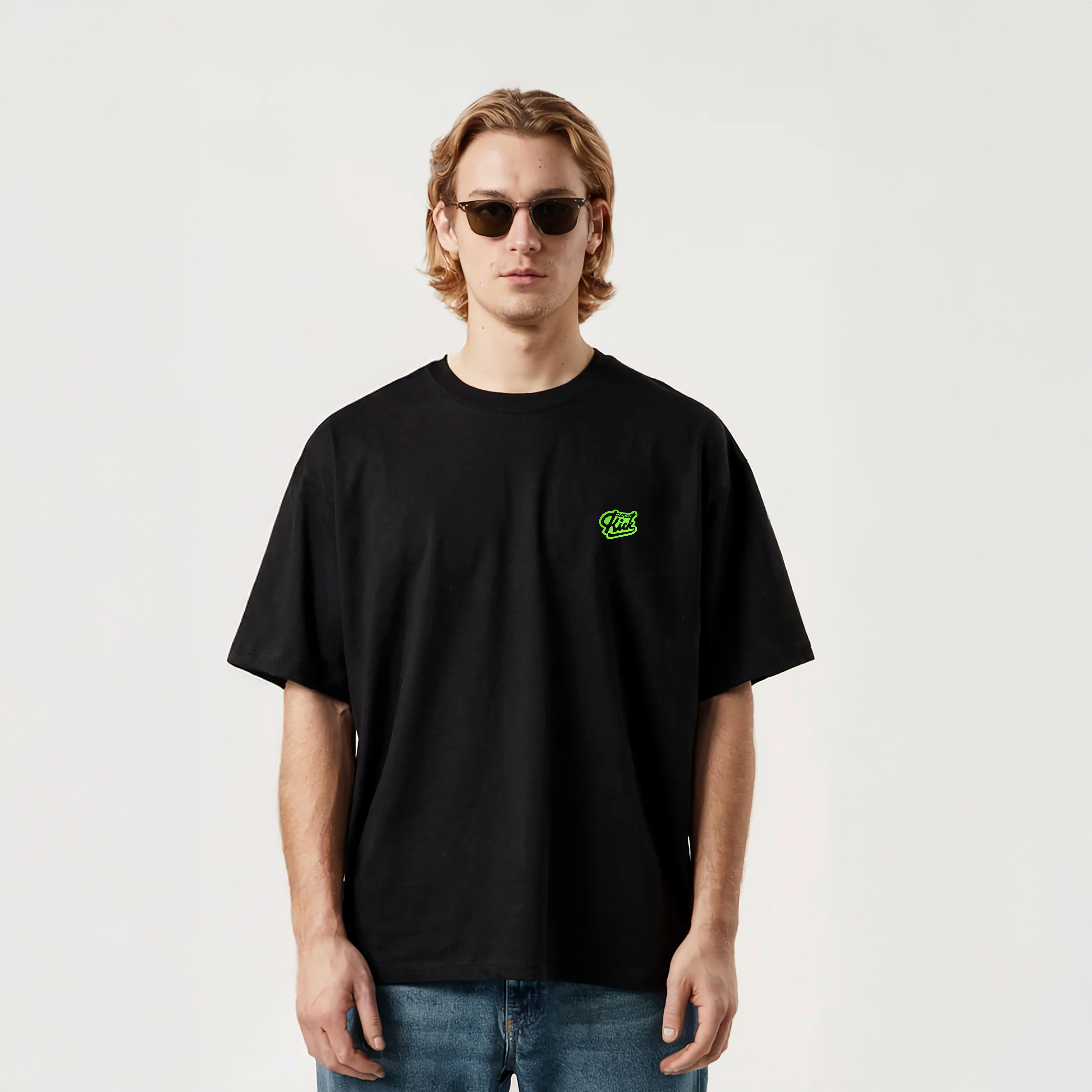 LOGO BLACK TEE - UNISEX TASARIM T-SHIRT - OVERSIZED