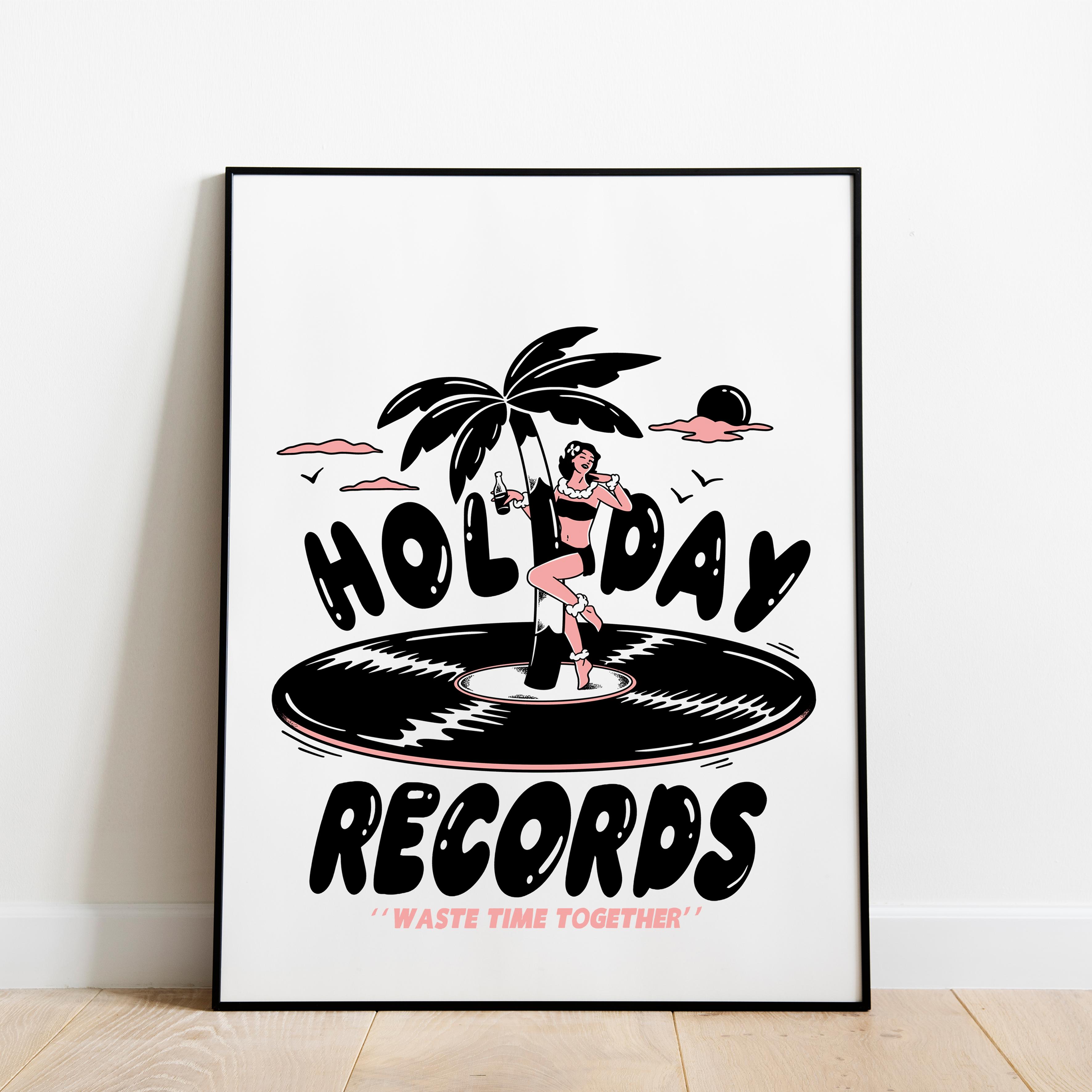 HOLIDAY RECORDS POSTER - 40x50 PREMIUM PAPER