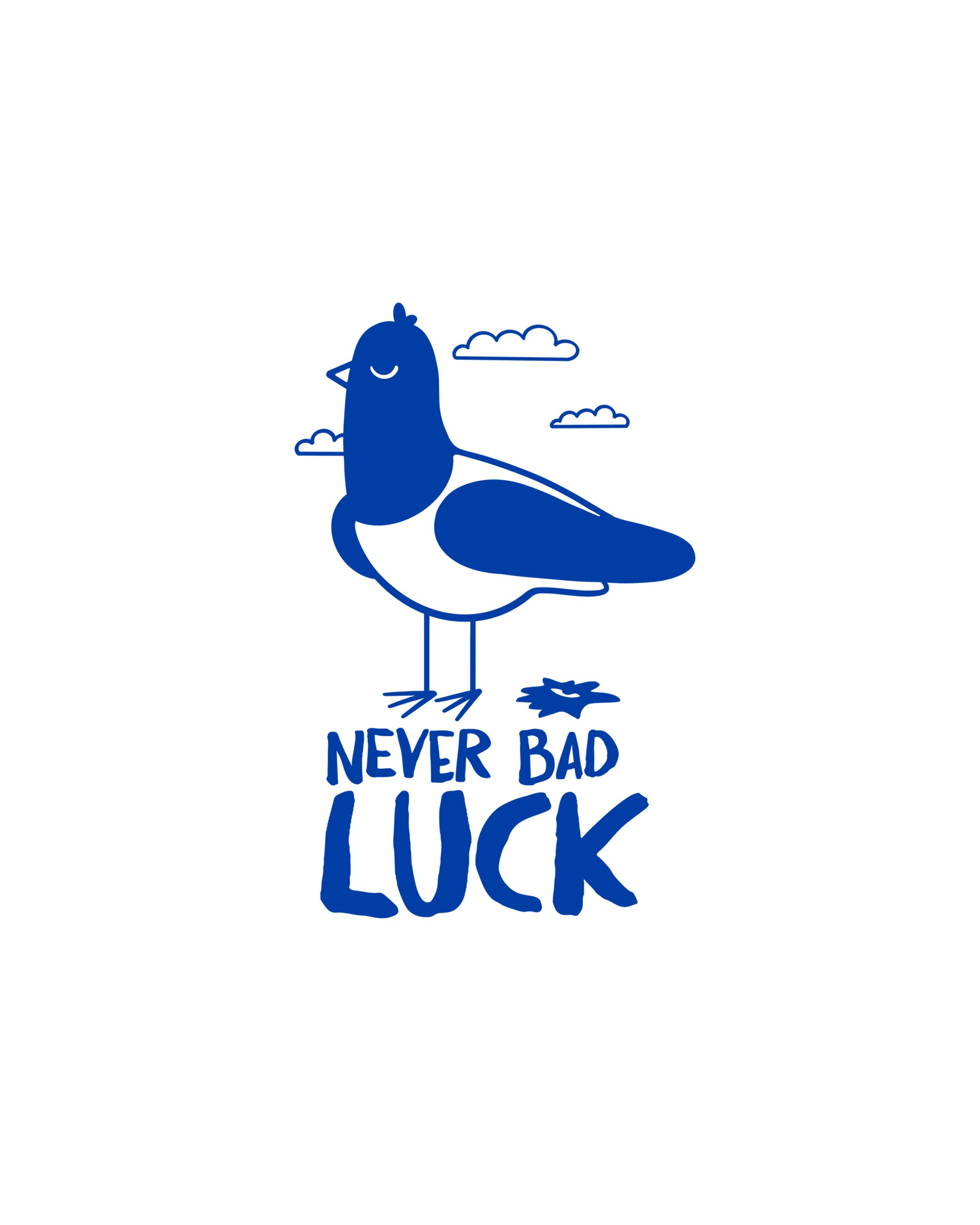 NEVER BAD LUCK - UNISEX TASARIM T-SHIRT - OVERSIZED