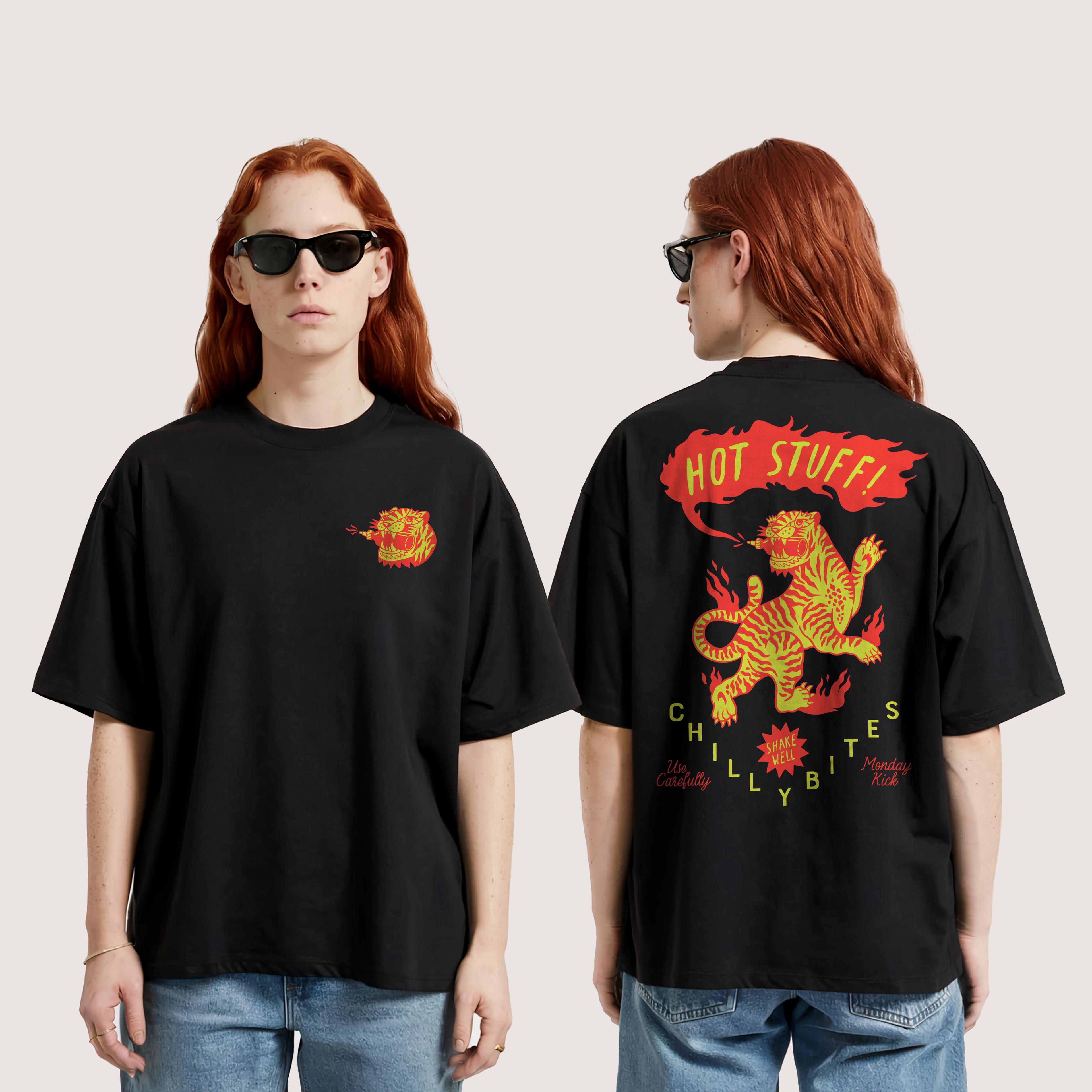 HOT STUFF - UNISEX TASARIM T-SHIRT - OVERSIZED