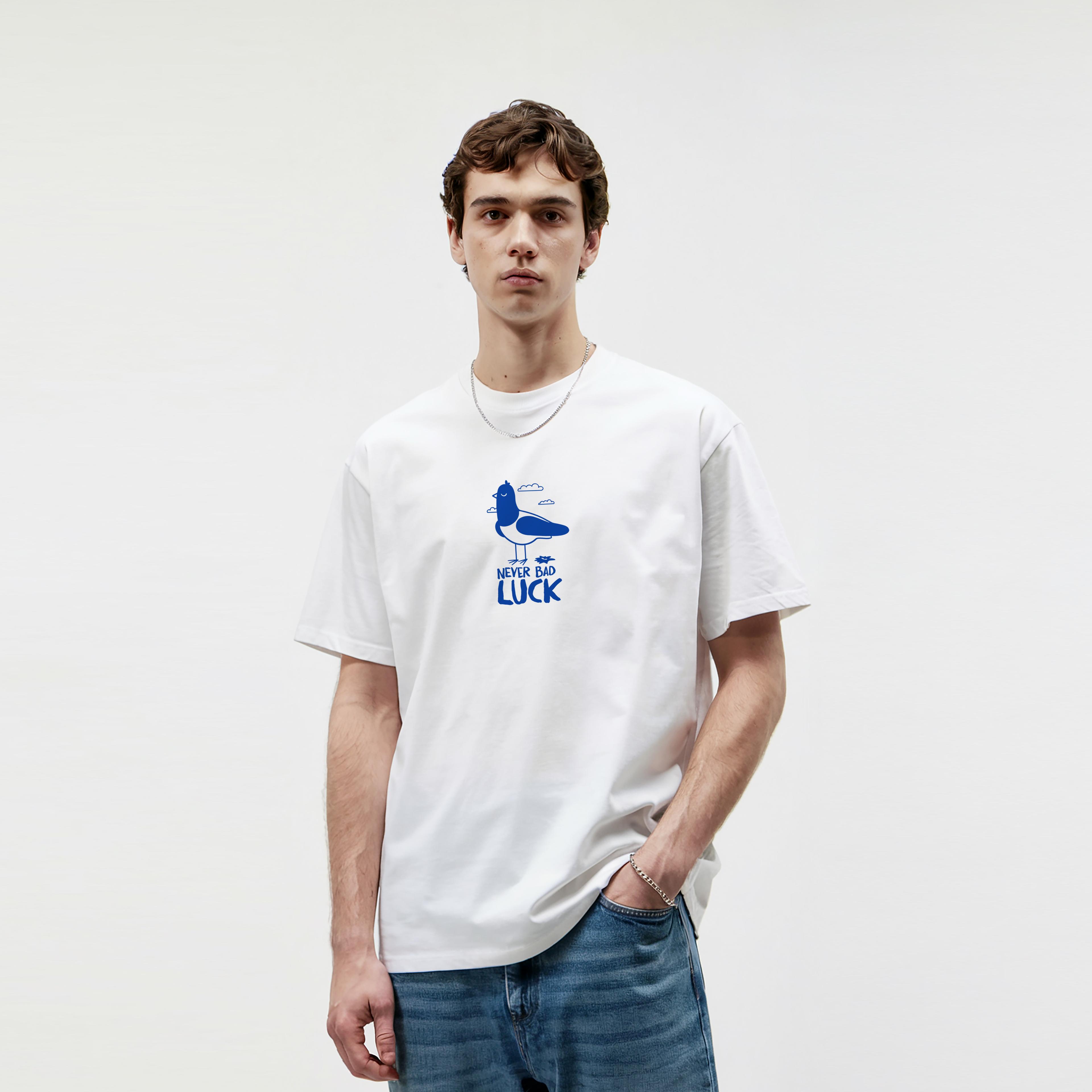 NEVER BAD LUCK - UNISEX TASARIM T-SHIRT - OVERSIZED