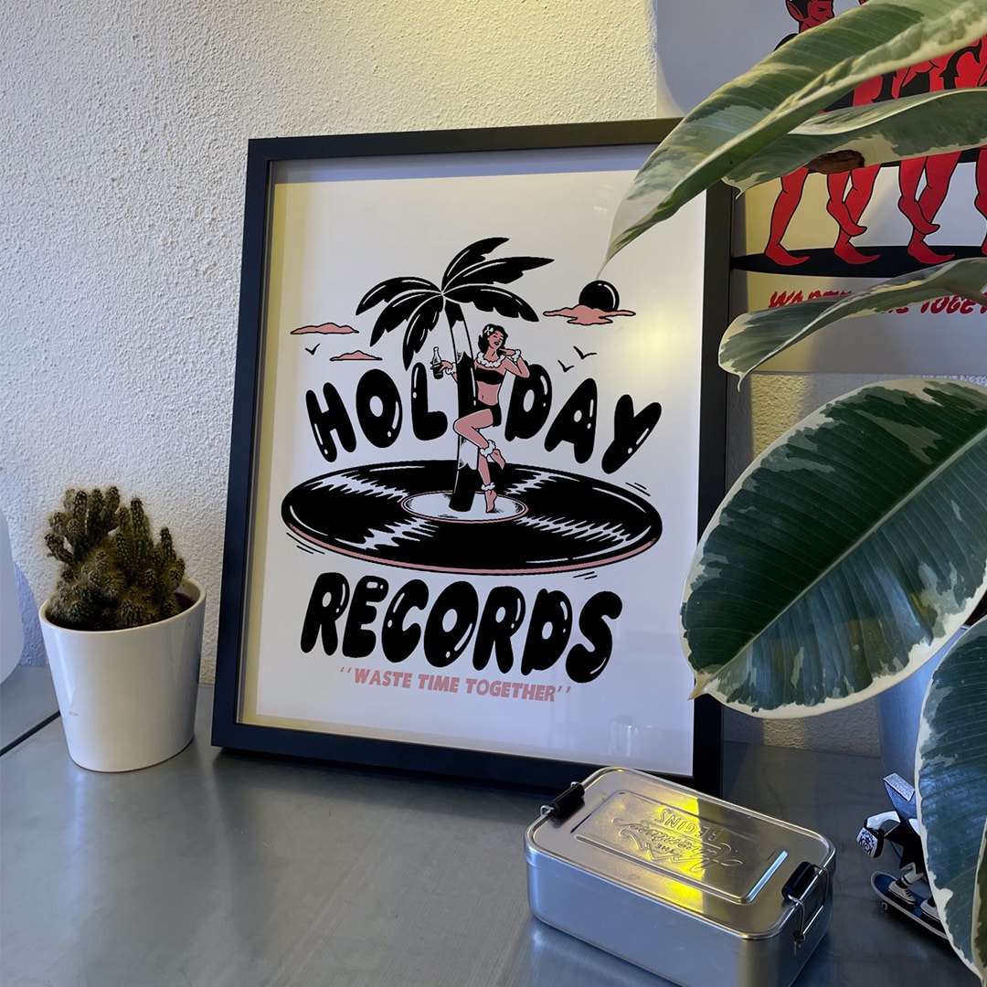 HOLIDAY RECORDS POSTER - 40x50 PREMIUM PAPER