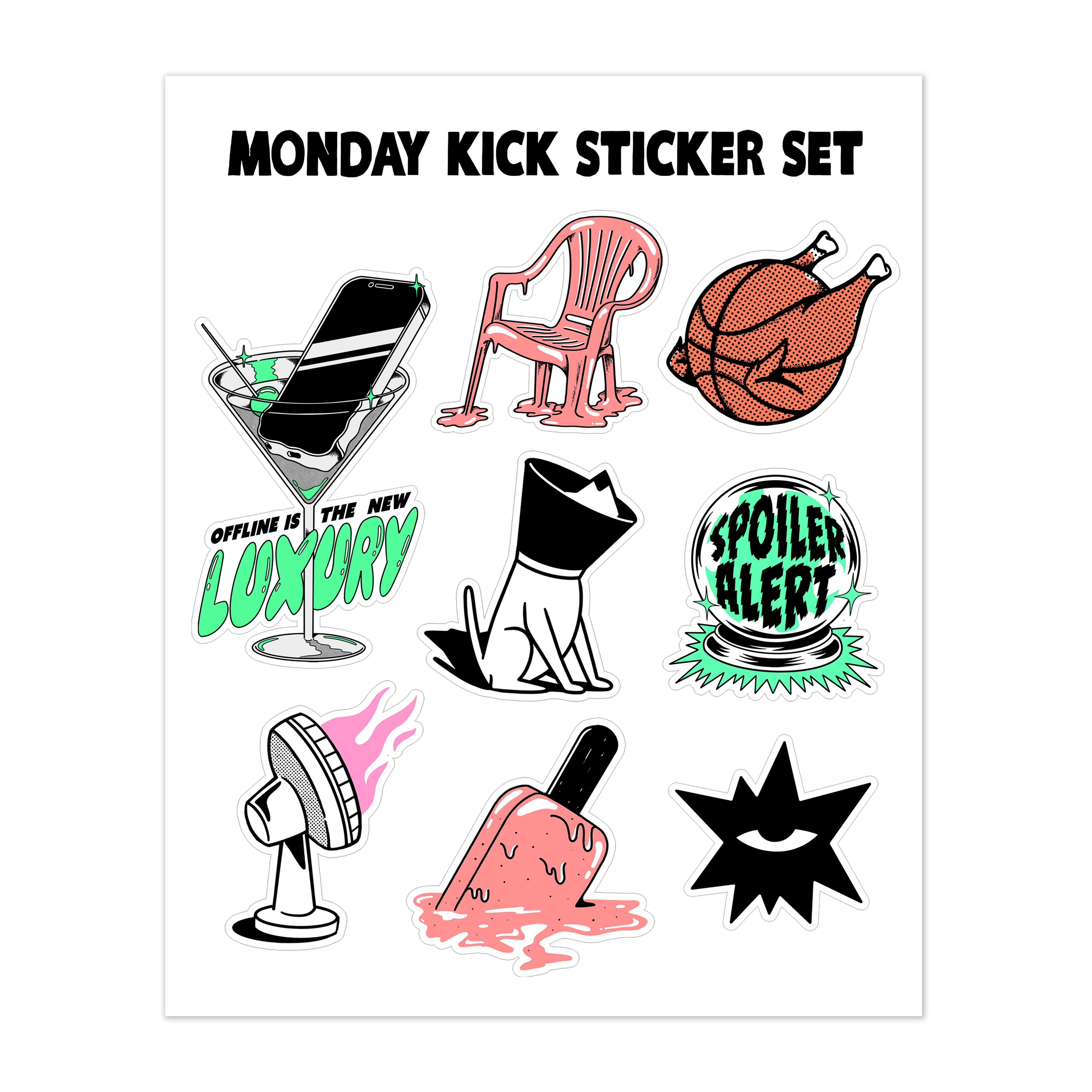 MONDAY KICK STICKER SET