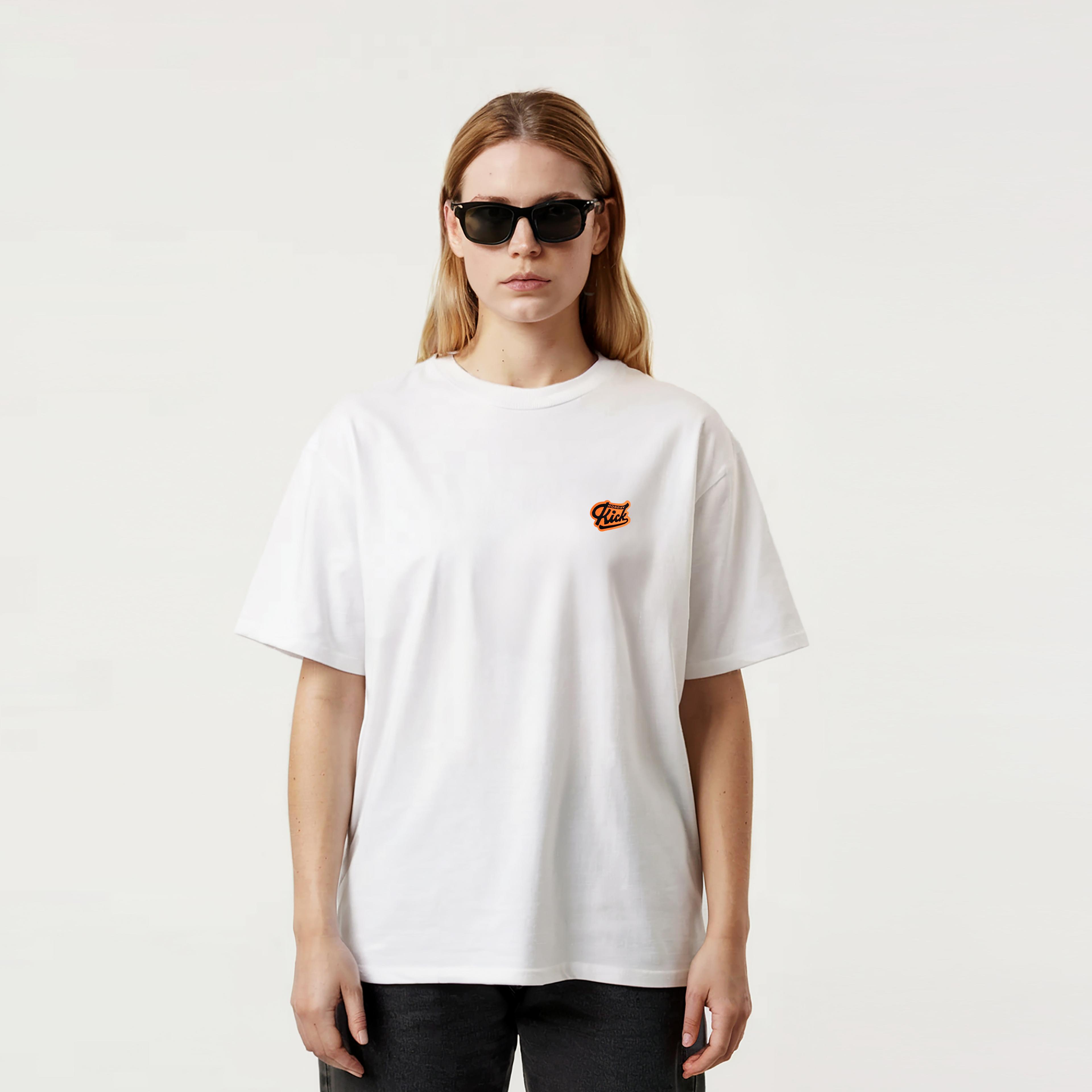 LOGO WHITE TEE - UNISEX TASARIM T-SHIRT - OVERSIZED